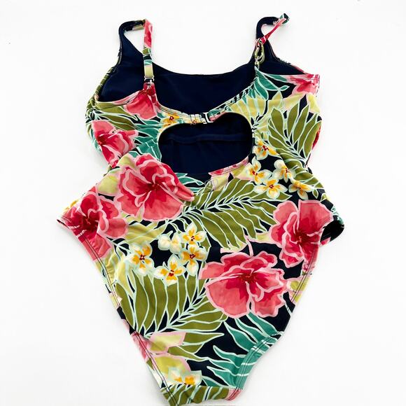 Hurley‎ Floral One Piece Swimsuit Green Large - Picture 2 of 4